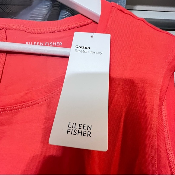 EILEEN FISHER Elegant Red Viscose Sleeveless Dress - Picture 5 of 6